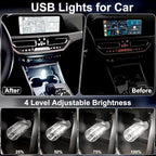 2PCS USB Lights for Car, Touch Dimmable Retro Car Lamp Interior LED Ambient Lighting, Portable Mini Glass Bottle LED Bulb Night Light for Vehicle Bedroom Hallway Camping Holiday Decoration (White)