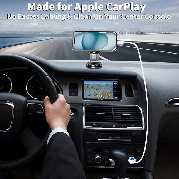 [Apple MFi Certified] Phone 16 Car Charger Fast Charging, Caiinei 4.8A USB Power Cigarette Lighter USB-C Car Carplay Fast Charger + 6FT Type-C Cable for iPhone 16 Pro/16 Plus/16 Pro Max/15/15 Pro/iPad