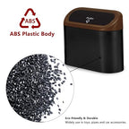 2 Pack Mini Car Trash Can with Lid, Small Car Garbage Can, Cute Leakproof ABS Car Trash Bin, Car Accessories for Interior, Garbage Bin for Car, Home, Office with 120pcs Trash Bags Black/Brown