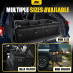 Car Trunk Organizer - 95L Collapsible Trunk Organizer with Lid, Sturdy Car Storage for SUV Auto Truck Van with Adjustable Straps and Non Slip Bottom (Black, XX-Large)