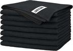 Black Microfiber Cleaning Cloth -Pack of 8, Highly Absorbent Cleaning Rags, 16"X12" All Purpose Cleaning Towels for Housekeeping, Kitchen, Car, Lint Free and Reusable Microfiber Towels