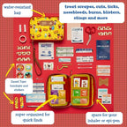 KeepGoing Daniel Tiger’s Travel First Aid Kit for Kids – 130 Pc. for Car, Home, Purse, Diaper Bag & Backpack with Latex-Free Bandages - Mini First Aid Kit Travel Size TSA-Approved