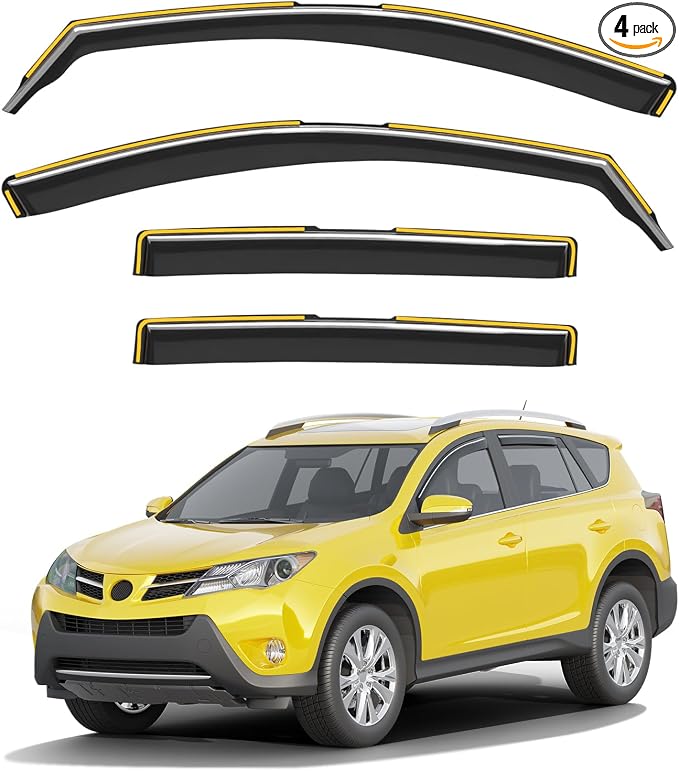 in-Channel Window Rain Guards Fit for Toyota RAV4 2013-2018 Extra Durable Rain Guards Window Deflectors RAV 4 Visors Vent Visors Vent Shades Car Accessories - 4 pcs