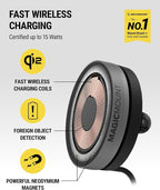 Qi2 MagSafe Car Mount Charger, 15W Wireless Magnetic Phone Holder for Car Dash, Vent & Tesla Display, Secure Grip, 4ft Cable, Fast Charging Compatible with MagSafe iPhone & Samsung Galaxy S25