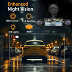 360° Full View Dash Cam Front and Rear Inside, 4 Channel Dashcam 1080P Full HD Dash Camera for Cars with Infrared Lamps Night Vision G-Sensor, Parking Mode, 64GB SD Card Car Accessories