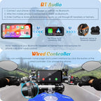 Carpuride W603 Motorcycle Carplay Screen, Wireless CarPlay & Android Auto for Moto, Remote Control，6.3" Waterproof Touchscreen, BT Trans, GPS Navigation, Siri, G00gle Assistant