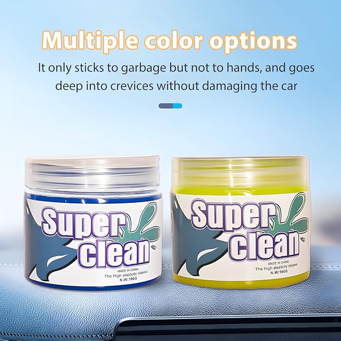 Car Cleaning Gel, Reusable Vehicle Air Vent Crevice Detailing Putty, Automotive Interior Detail Slime Cleaner Removal Tool Kit Accessories, Universal for SUV, Sedan, Truck (Yellow)