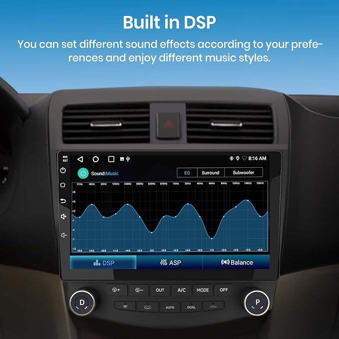 8Core 64GB Car Radio Stereo Android 13 for Honda Accord 7th 2003 2004 2005 2006 2007 with GPS FM CarPlay Android Auto