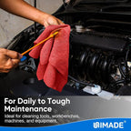 Shop Towels Rags, 150 Pack Reusable Shop Rags Bulk Microfiber Cleaning Cloth Lint Free Cleaning Towels for Car Kitchen Automotive Bar Mechanic Restaurant Garage, 11.5"x 11.5", Red