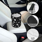 Car Trash Bag Paw Print Hanging Back of Seat Car Portable Trash Bag Paw Print Waterproof One-Handed Portable Strap Drawstring Garbage Bags 2 Pieces Car Coasters