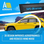 Extra Durable Window Deflectors Tape-On Window Visors Rain Guards Fit for Jeep Grand Cherokee 2022-2026, Sun Visors, Wind Vent for Shades, Exterior Car Accessories - 4pcs. AG0244