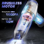 Car Vacuum Portable Cordless 15000PA,3 in 1 Handheld Vacuum with Brushless Motor for Car, Office and Home Cleaning Blue HL107B