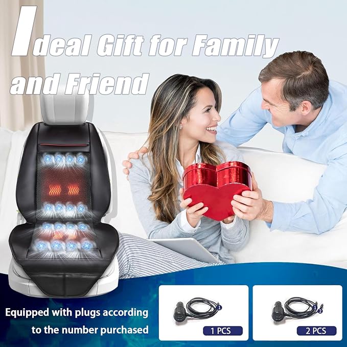 3 in 1 Cooling Car Seat Cover with Massage,Cooling Car Seat Cushion Front Seat Universal 12V Cooling Seat Cover for Car, SUVs (Warm,Cooling&Massage-5)