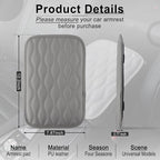 Car Center Console Cover, Upgraded Leather Car Armrest Cushion, Universal Waterproof Cushion Pad, Non-Slip Car Interior Accessories, Fits Most Sedans SUVs Trucks (Gray)