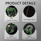 2PCS Car Seat Back Storage Headrest Hooks, Black Cat Floral Purse Holder Bags Hanger, PU Leather Double Metal Hook for Backseat Organizer, Women Car Accessories Organization