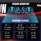 1000W Car Power Inverter DC 12V to 110V/120V AC Converter with LCD Display 2 AC Outlets, 3.0A USB and Type-C Car Inverter for RV Camping Laptop Truck Vehicle
