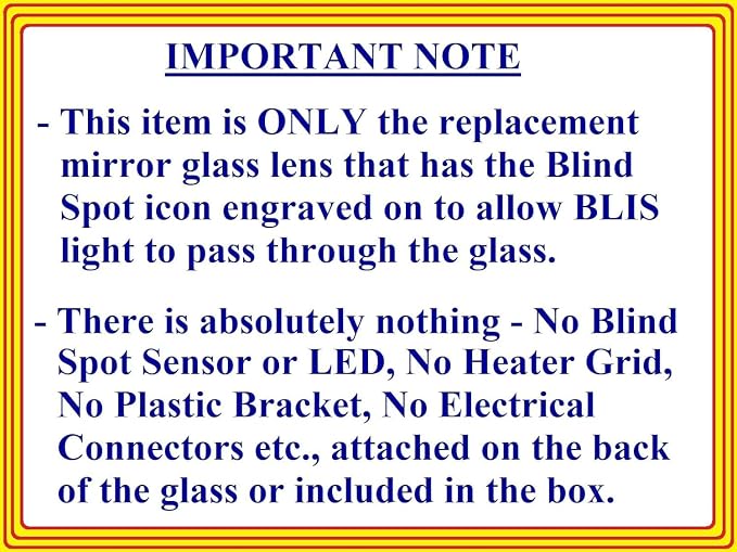 Blind Spot Convex Mirror Glass with Full Size Adhesive for 2015-2019 Hyundai Sonata Passenger Side View Right RH
