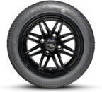 12 inch Golf Cart Wheel Tire Combo Kit, RT103 Gloss Black 12x7 Rim 215/40-12 Low Profile Tire, No Lift Kit Required, Fits Club Car Precedent EZGO TXT RXV Yamaha G1-G29, One Single