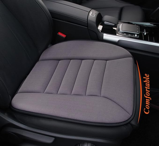Car Seat Cushion with 1.2inch Comfort Memory Foam, Seat Cushion for Car and Office Chair (Dark Grey)