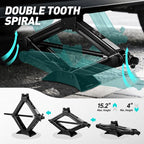 Scissor Jack for Car, 1.5 Ton (3,306 lbs) Scissor Lift Jack with Labor-Saving Ratchet Wrench for Most Cars, 4'' - 15.2'' Lifting Range, TOOLS-00282