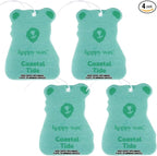 Hanging Car Cub Air Fresheners Infused with Natural Essential Oils, 4 Ct. (Coastal Tide)