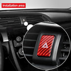 Warning Lights Button Sticker Carbon Fiber Red | Compatible with Honda 10th Gen Civic 2021 2020 2019 2018 2017 Center Console Decal Car Interior Accessories