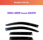 KPY Rain Guards Fit for 2003-2009 Lexus GX470, Out-Channel Window Visors Vent Wind Deflectors 4PC, Car Accessories for 03-09 Lexus GX Series