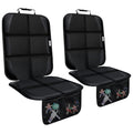 Car Seat Protector for Child Car Seat, Durable 600D Fabric Waterproof Car Seat Cover with Thick Pad Non-Slip Backing，No Imprints (Thicker Black-2pc)