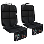 Car Seat Protector for Child Car Seat, Durable 600D Fabric Waterproof Car Seat Cover with Thick Pad Non-Slip Backing，No Imprints (Thicker Black-2pc)