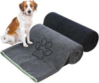 Dog Towels Super Absorbent Microfiber Dog Drying Towel for Drying Dogs Soft Pet Bath Towels and Cats with Embroidered Paw Black and Grey 30inch x 50inch