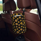 Car Trash Bag Cute Floral Hanging Back of Seat Car Portable Trash Bag Cute Floral Waterproof One-Handed Portable Strap Drawstring Garbage Bags 2 Pieces Car Coasters
