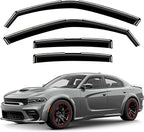 GrandWheel Window Deflectors Smoke Tinted in-Channel Side Window Vent Visor Deflectors Rain Guards Compatible with Charger 2011-2023 - 4pcs. GW0871