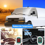 Silver RV Windshield Cover for Chevy Express GMC Savana 1996-2026 | Fits Class C Motorhome Vans, Hail Protector, Waterproof Silver Snow Cover