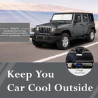 Sunshade Sun Shade for 2018-2024 2025 Jeep Wrangler JL JLu JK JKU Windshield Cover Custom Fit 2020-2025 2026 Jeep Gladiator Front Window Shields Protector 210T Reflective Blocks UV Rays Keep Cool