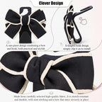 2 Pack Cute Bow Car Seat Headrest Hooks, Purse Hook for Car, Car Purse Hanger for Bags, Backseat Storage Organizer, Universal Vehicle Hooks for Women, Sedan SUV Truck, Black/White