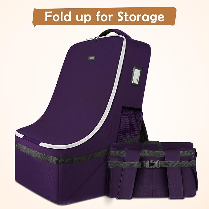 Padded Carseat Travel Bag for Airplane, Car Seat Travel Backpack with Shoulder Straps, Gate Check Car Seat Bags for Air Travel, Toddler Airplane Travel Essentials