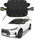 Car Windshield Cover for Ice and Snow Magnetic Car Anti-Snow Cover for SUV Truck 4-Layer for All-Weather Automotive Frost Snow Covers with Mirror Protectors, Fits Most Cars