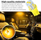 24PCS LED Interior Car Lights, T10 31mm 41mm Dome Bulb Kit, Yellow | 194 168 2825 DE3175 578 sockets, alloy PCB, output for map trunk license tag, plug in, automotive accessories