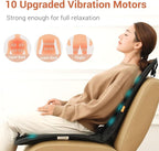 Upgraded Length,10 Vibration Motor,Back Massager Cushion with Heat | Heated Seat Cover Massage Cushion for Pain Relief for home