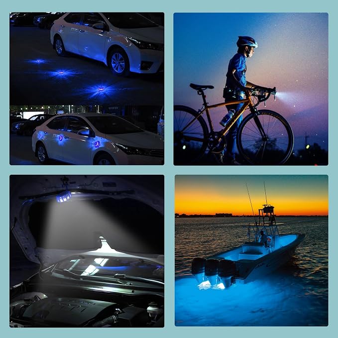 LED Road Flares Roadside Safety Emergency Lights Beacon Disc Flashing Warning Flare Kit for Car Truck Boat - 6 Pack