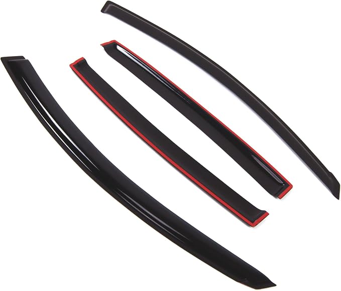 WD2-335 Dark Smoke 4 Pcs Set Window Visor (Outside Mount) Deflector Rain Guard Compatible with 2007-2012 Nissan Altima Sedan