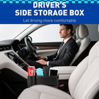 Universal PU Leather Car Seat Gap Filler Organizer with Cup Holder | Center Console Multi-Purpose Essentials Organizer with Phone, Keys, Card Storage Bag, Gifts for Car SUV Truck Owners