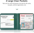 CoBak Car Registration and Insurance Holder - Small and Lightweight Vehicle Glove Box Car Organizer, Auto Truck Comparment Accessories Case for Essential Document, Driver License (Blossom Green)