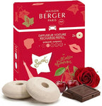 Car Diffuser Refill Set, Lolita Lempicka Sweet | Cherry Raspberry Praline Notes, 2 Ceramic Inserts, Fits Vent Clips, 4-Week Diffusion, Made in France
