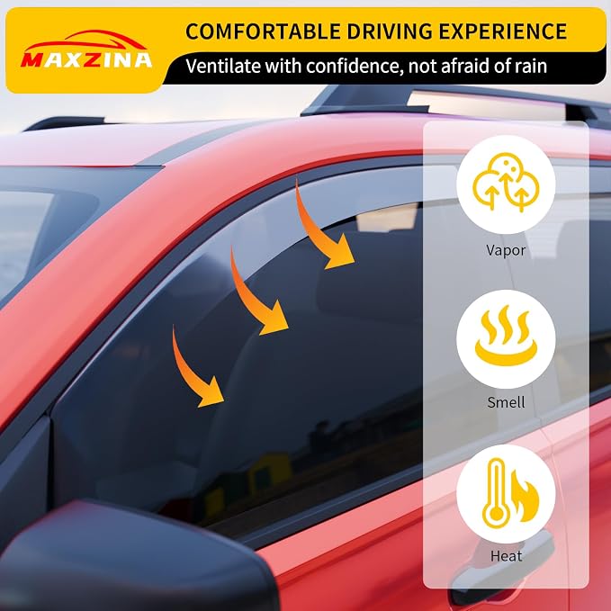 Visor Rain Guards Compatible with 2026 2027 Honda Passport (Not for 2025) Front & Rear in-Channel Window Visors Wind Deflectors Weather Shield for 2026 Passport 4PCS Accessories