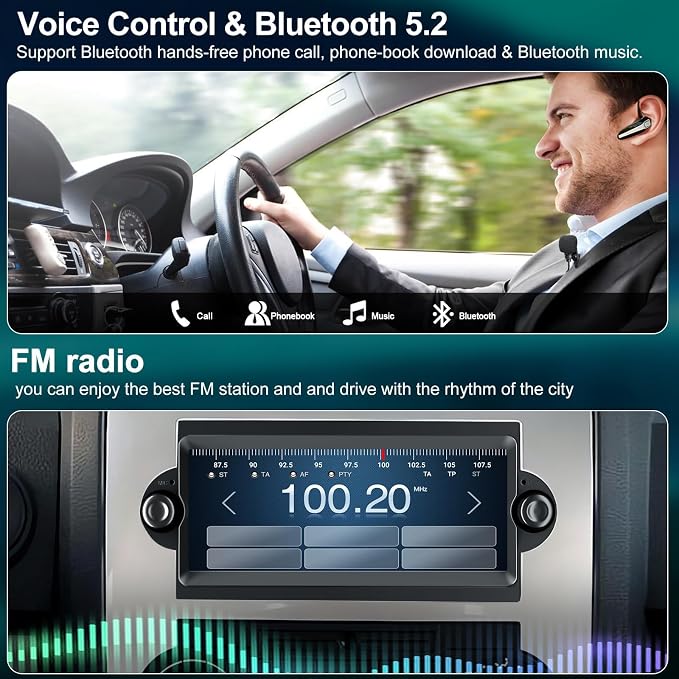 Android 13 Car Radio Stereo for Dodge Ram 2006 2007 2008, for Durango 2005 2006 2007 2008, 4GB RAM+64GB ROM Head Unit for Dodge, 6.8" CarPlay Touchscreen with Bluetooth and GPS Navigation