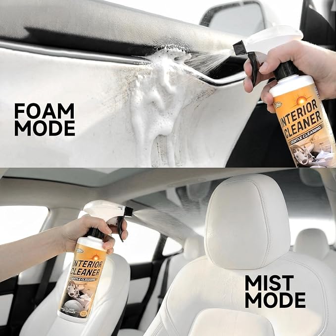 Interior Car Cleaner Kit for Tesla, pH-Neutral Safe for All Surface, 2-in-1 Modes Car Upholstery Cleaner for BMW Accessories, Cleaning Kit Interior for Mercedes Benz Car Accessories