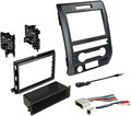 American International Ford F-150 (2009-2014) Double DIN or Single ISO with Pocket Radio Installation Dash Kit, Retains SWC & Factory Amplifier, Car Audio Wire Harness & Antenna Adapter Included