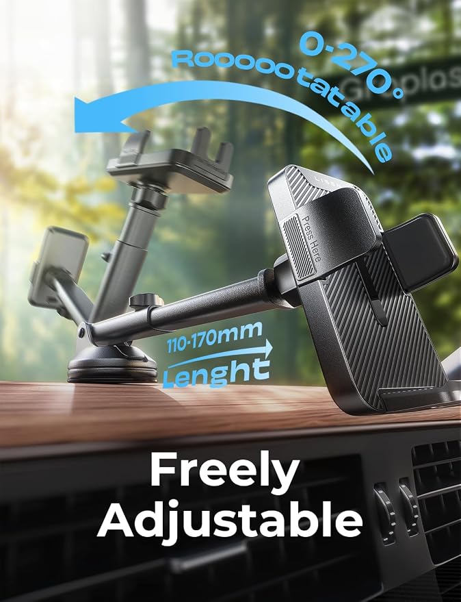 for iPhone 17 Car Phone Holder Mount, 2-in-1 Suction Cup Phone Mount for Car Dashboard Windshield and Air Vent Cell Phone Holder, Truck Phone Holder for iPhone 16 Pro Max Air 15 14 13 Plus Mini