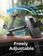 for iPhone 17 Car Phone Holder Mount, 2-in-1 Suction Cup Phone Mount for Car Dashboard Windshield and Air Vent Cell Phone Holder, Truck Phone Holder for iPhone 16 Pro Max Air 15 14 13 Plus Mini
